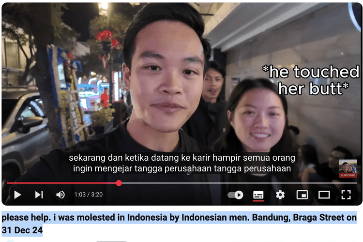 Viral! Turis Singapura Jadi Korban Pelecehan di Jalan Braga Bandung